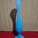 Vaza franceza din cristal de opalina turcoaz